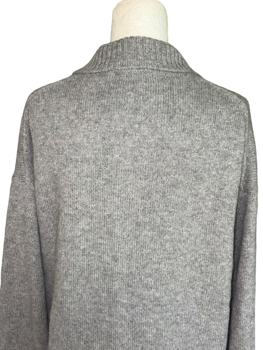 NWT Reformation Brooklyn Gray Cashmere Polo Collar Sweater - XL - Picture 11 of 15